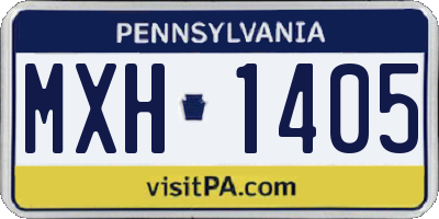 PA license plate MXH1405