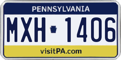 PA license plate MXH1406