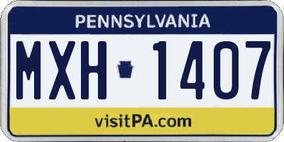 PA license plate MXH1407
