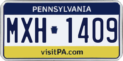 PA license plate MXH1409
