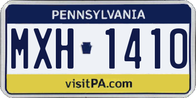 PA license plate MXH1410