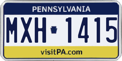 PA license plate MXH1415