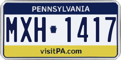 PA license plate MXH1417