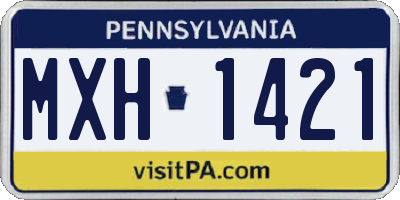 PA license plate MXH1421