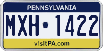 PA license plate MXH1422