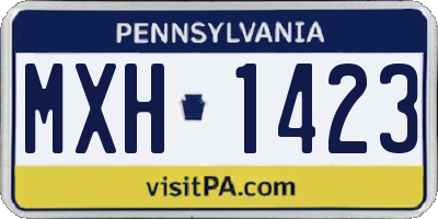 PA license plate MXH1423