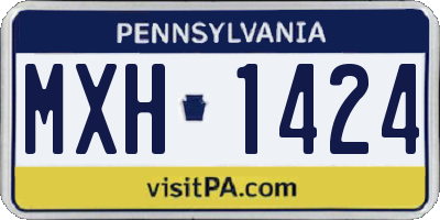 PA license plate MXH1424