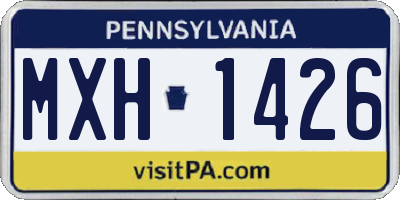 PA license plate MXH1426