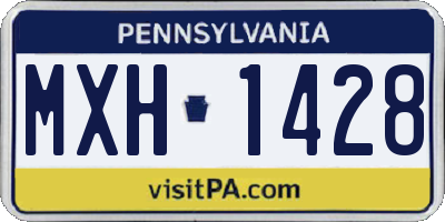 PA license plate MXH1428