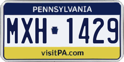 PA license plate MXH1429