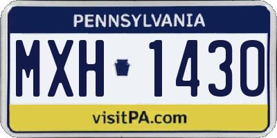 PA license plate MXH1430