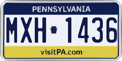 PA license plate MXH1436