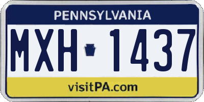 PA license plate MXH1437