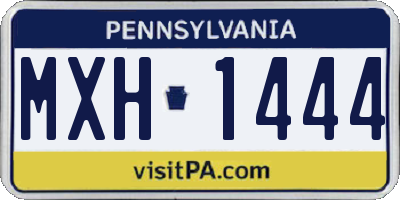 PA license plate MXH1444