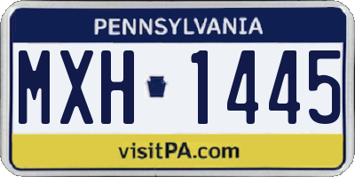 PA license plate MXH1445