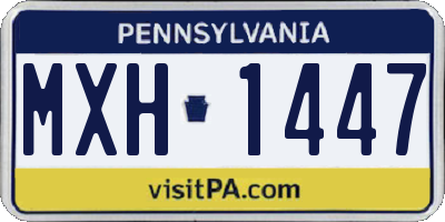 PA license plate MXH1447