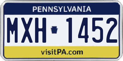PA license plate MXH1452