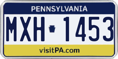 PA license plate MXH1453