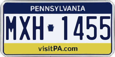 PA license plate MXH1455