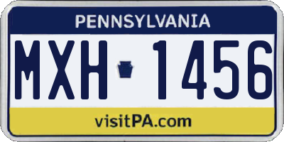 PA license plate MXH1456