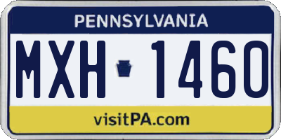 PA license plate MXH1460
