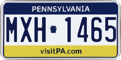 PA license plate MXH1465