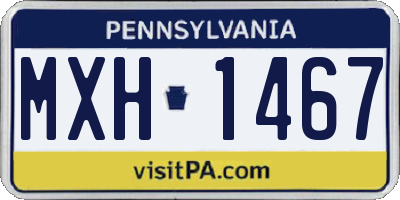 PA license plate MXH1467