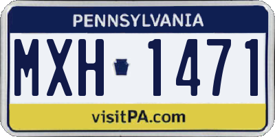 PA license plate MXH1471