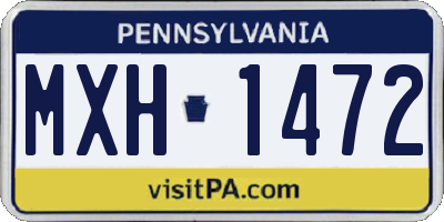 PA license plate MXH1472