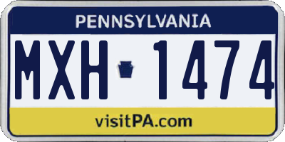 PA license plate MXH1474
