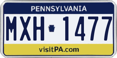PA license plate MXH1477