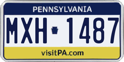 PA license plate MXH1487