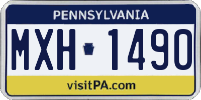 PA license plate MXH1490