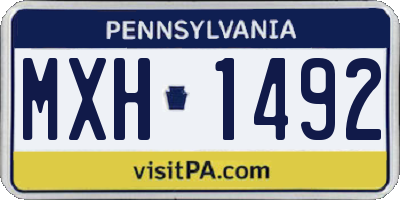 PA license plate MXH1492
