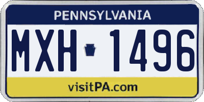 PA license plate MXH1496