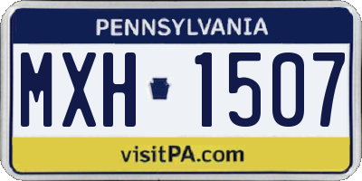 PA license plate MXH1507