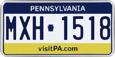 PA license plate MXH1518