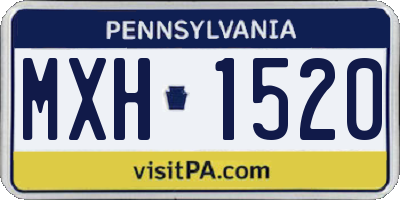 PA license plate MXH1520