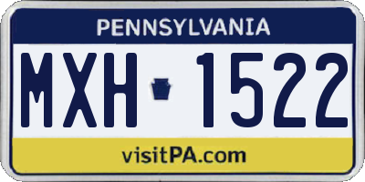 PA license plate MXH1522