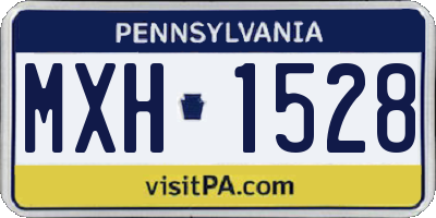 PA license plate MXH1528