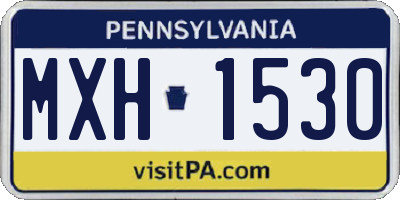PA license plate MXH1530