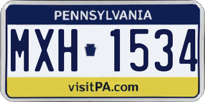 PA license plate MXH1534