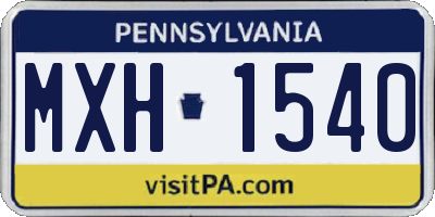 PA license plate MXH1540