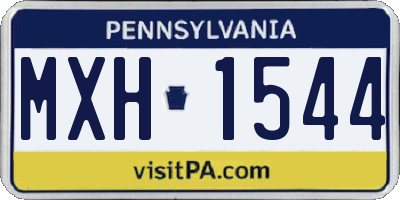 PA license plate MXH1544