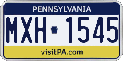 PA license plate MXH1545