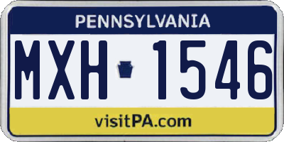 PA license plate MXH1546