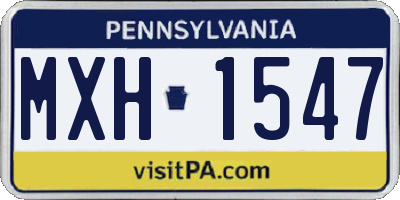 PA license plate MXH1547