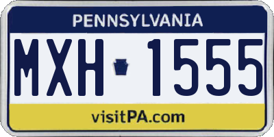 PA license plate MXH1555
