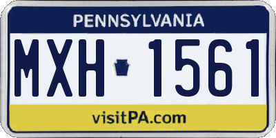 PA license plate MXH1561
