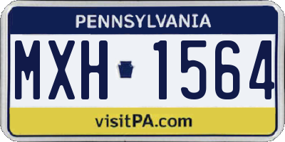 PA license plate MXH1564